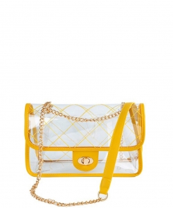 High Quality Quilted Clear PVC Bag BA510003 YELLOW